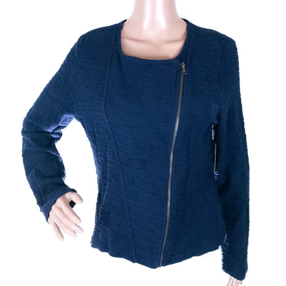 Como Black Women Cardigan Sweater Full Zip Long Sleeves Size L - NWT - Picture 1 of 5